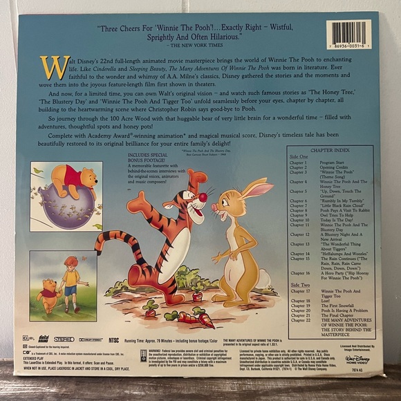 Winnie The Pooh Laser Disc Movie - Picture 3 of 3